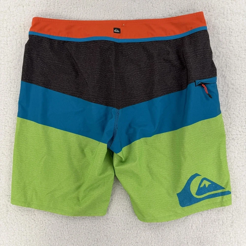 Quiksilver Board Shorts Mens‎ 36 Multicolor Colorblock Swim Trunks Surf Stretch